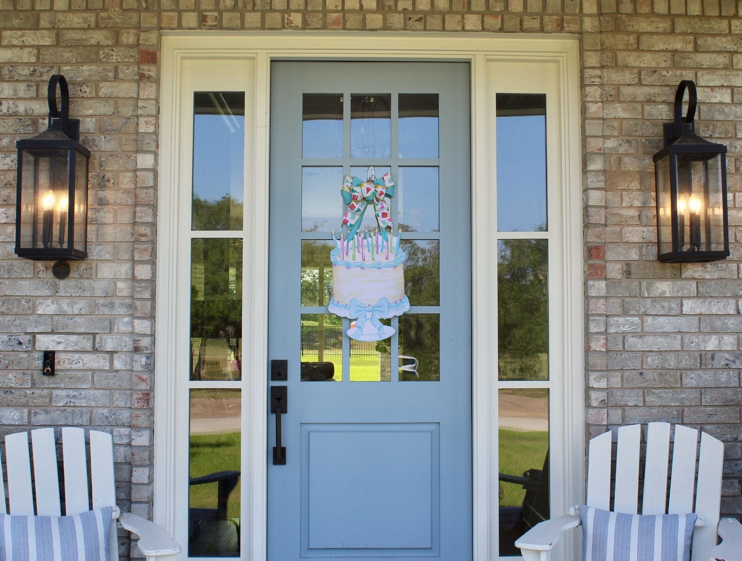 Front Porch Elegance Front Porch Elegance Let's Eat Cake Door Hanger with Bow - Little Miss Muffin Children & Home