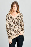 Ellison Pixel Leopard Print Knit Sweatshirt