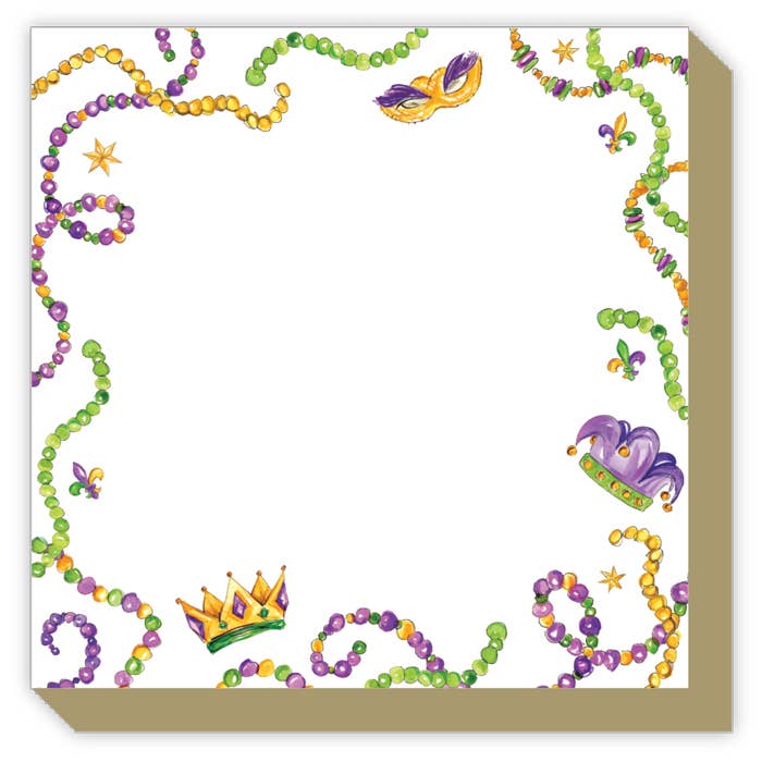 RosanneBeck Collections RosanneBeck Collections Mardi Gras Beads Luxe Notepad - Little Miss Muffin Children & Home