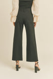 Miou Muse Wide Leg Ponte Pants with Patch Pockets