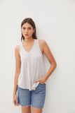 Be Cool V-Neck Racerback Knit Tank in Pebble