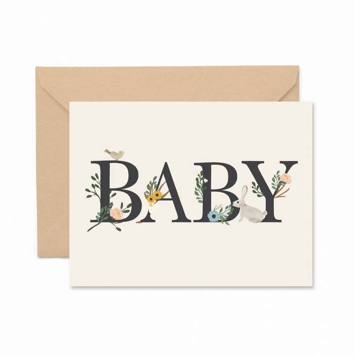 Ginger P Designs Ginger P Designs Baby Floral Greeting Card - Little Miss Muffin Children & Home