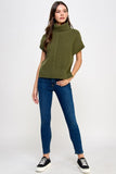 Ellison Sleeveless Turtle Neck Sweater Vest in Olive