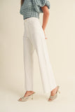 Miou Muse Wide Leg High Rise Patch Pocket Jeans