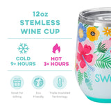 Swig Life Swig Life Island Bloom Stemless Wine Cup (12oz) - Little Miss Muffin Children & Home