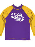 Vive La Fete Vive La Fete LSU Tigers Purple and Gold Long Sleeve Raglan Rashguard - Little Miss Muffin Children & Home
