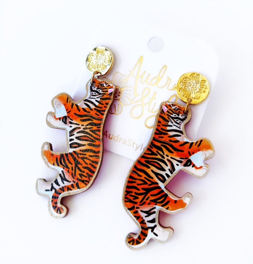 Audra Style Audra Style LSU Tiger Dangle Earring - Little Miss Muffin Children & Home