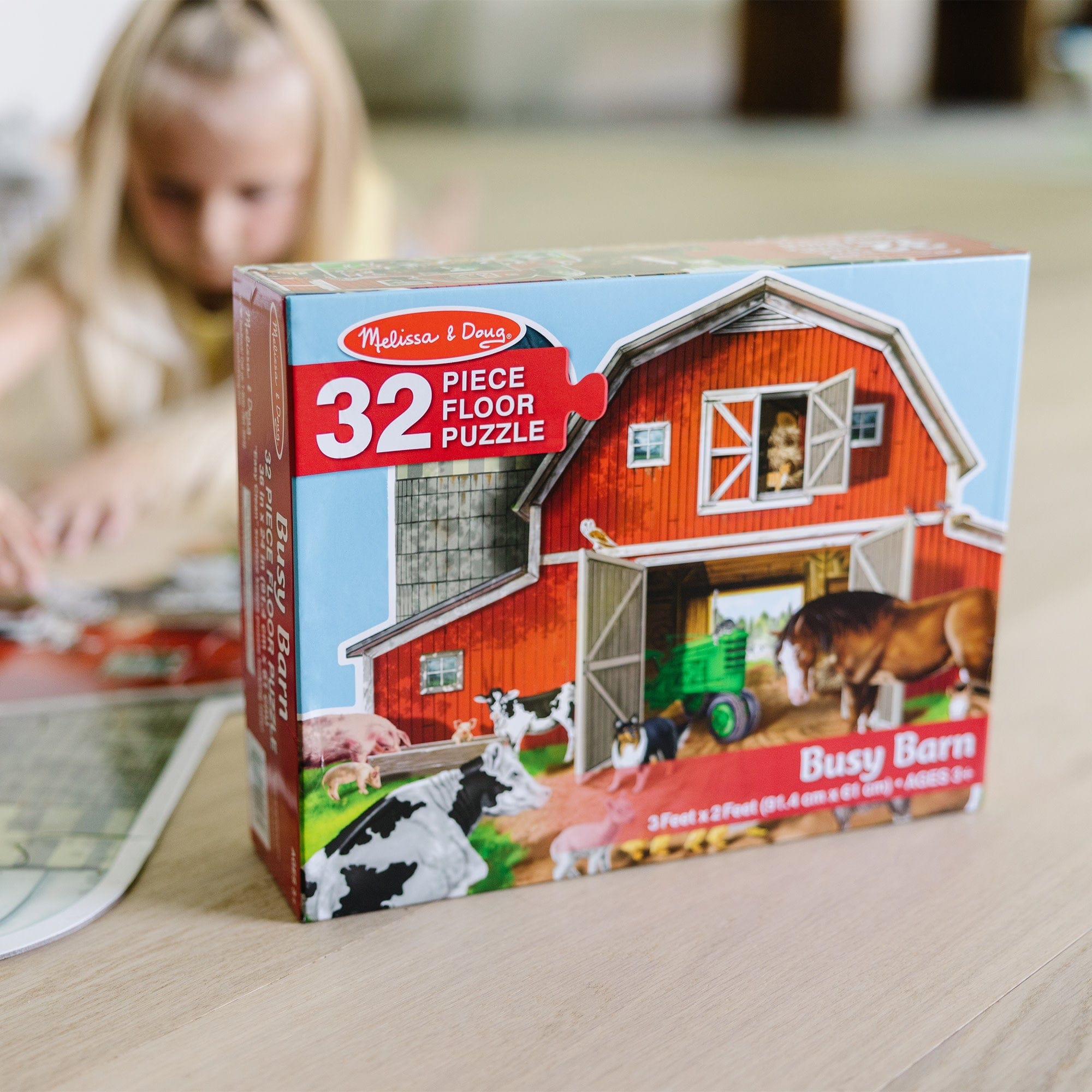 Melissa & Doug Melissa & Doug Busy Barn Shaped Floor Puzzle 32 Pieces - Little Miss Muffin Children & Home