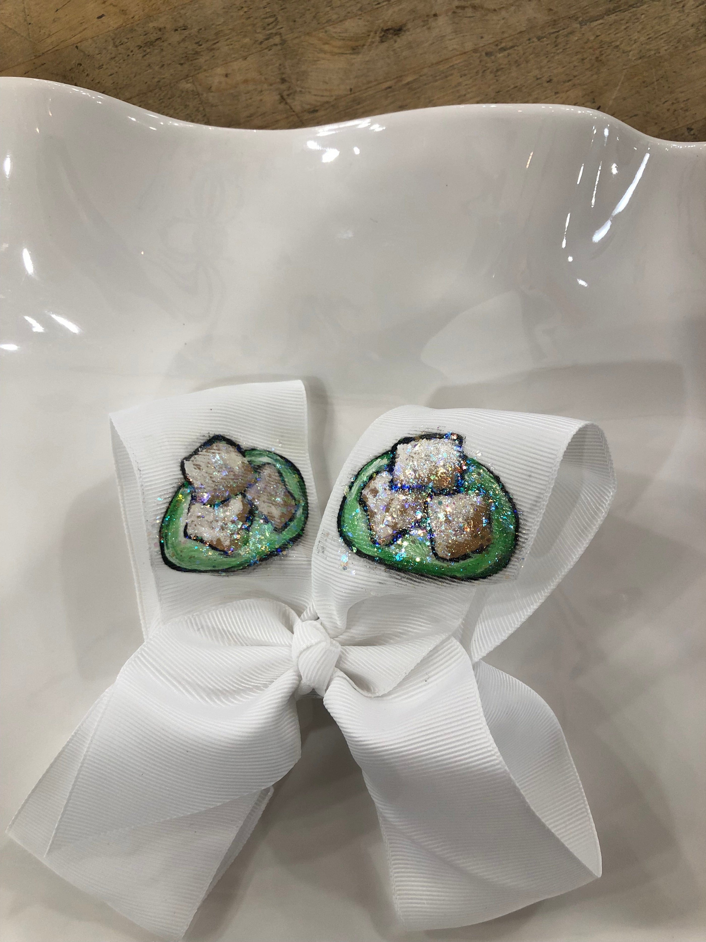 Heidi Davis Bows Beignets Hand Painted Bow Double Glitter - Little Miss Muffin Children & Home