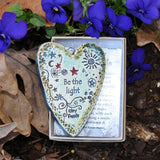 Clay Fossils Be The Light Handmade Pottery Heart Memento