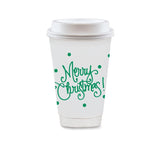 Natalie Chang Merry Christmas with Polka Dots To-Go Coffee Cups, Green