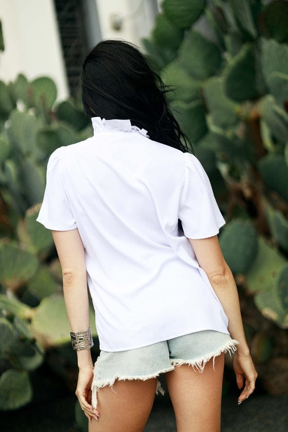 Cezele Cezele Short Sleeve Ruffle Blouse - Little Miss Muffin Children & Home