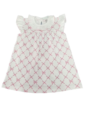 Lulu Bebe Lulu Bebe Bows Print Gia Ruffle Collar Dress - Little Miss Muffin Children & Home