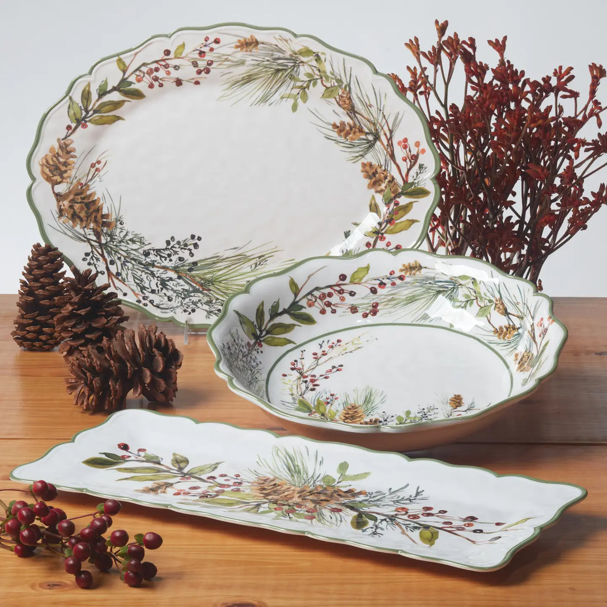 Winters Forest Christmas Heavyweight Melamine Rectangular Platter