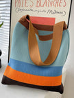 FurDecoration Blue Multi Stripe Knit Bucket Bag - Little Miss Muffin Children & Home