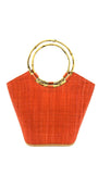 Shebobo Shebobo Coral Carmen Straw Bucket Bag with Bamboo Handles - Little Miss Muffin Children & Home