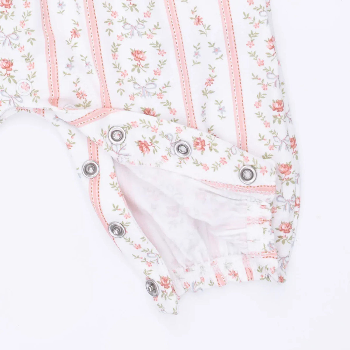 Marnie Rosebud Stripe Long Sleeve Petal Ruffle Romper