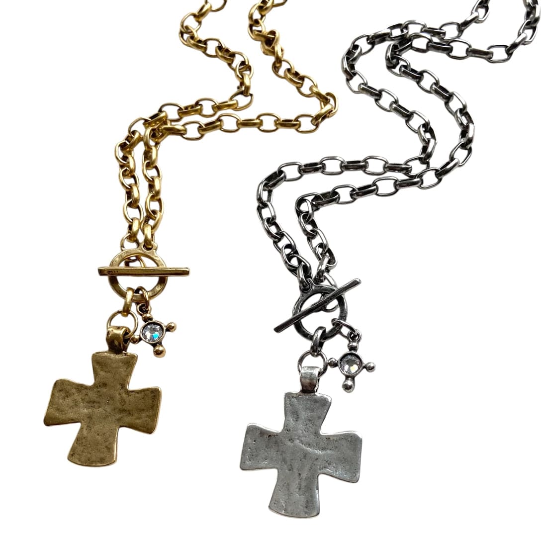 VB&CO Designs Handmade Jewelry Cross Necklace Susan Religious Jewelry Crystal Gold Jewelry, Gold 20” - Little Miss Muffin Children & Home