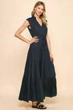 Pinch Sleeveless Tiered Maxi Dress in Ink