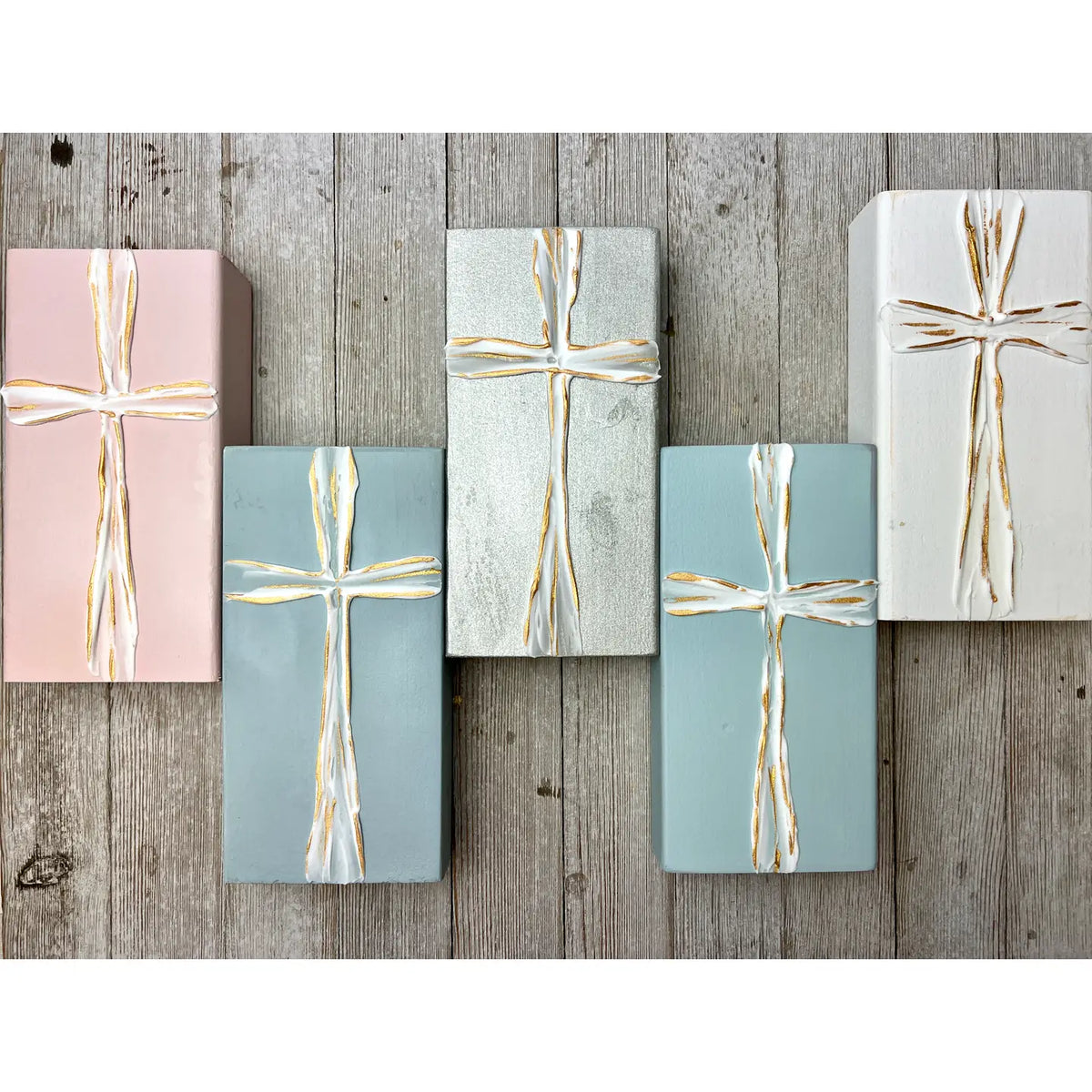 White Cross Art, Assorted Colors & Sizes