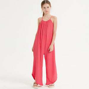 Good Girl Good Girl Asymmetrical Hem Crinkle Texture Jumpsuit Overall - Little Miss Muffin Children & Home