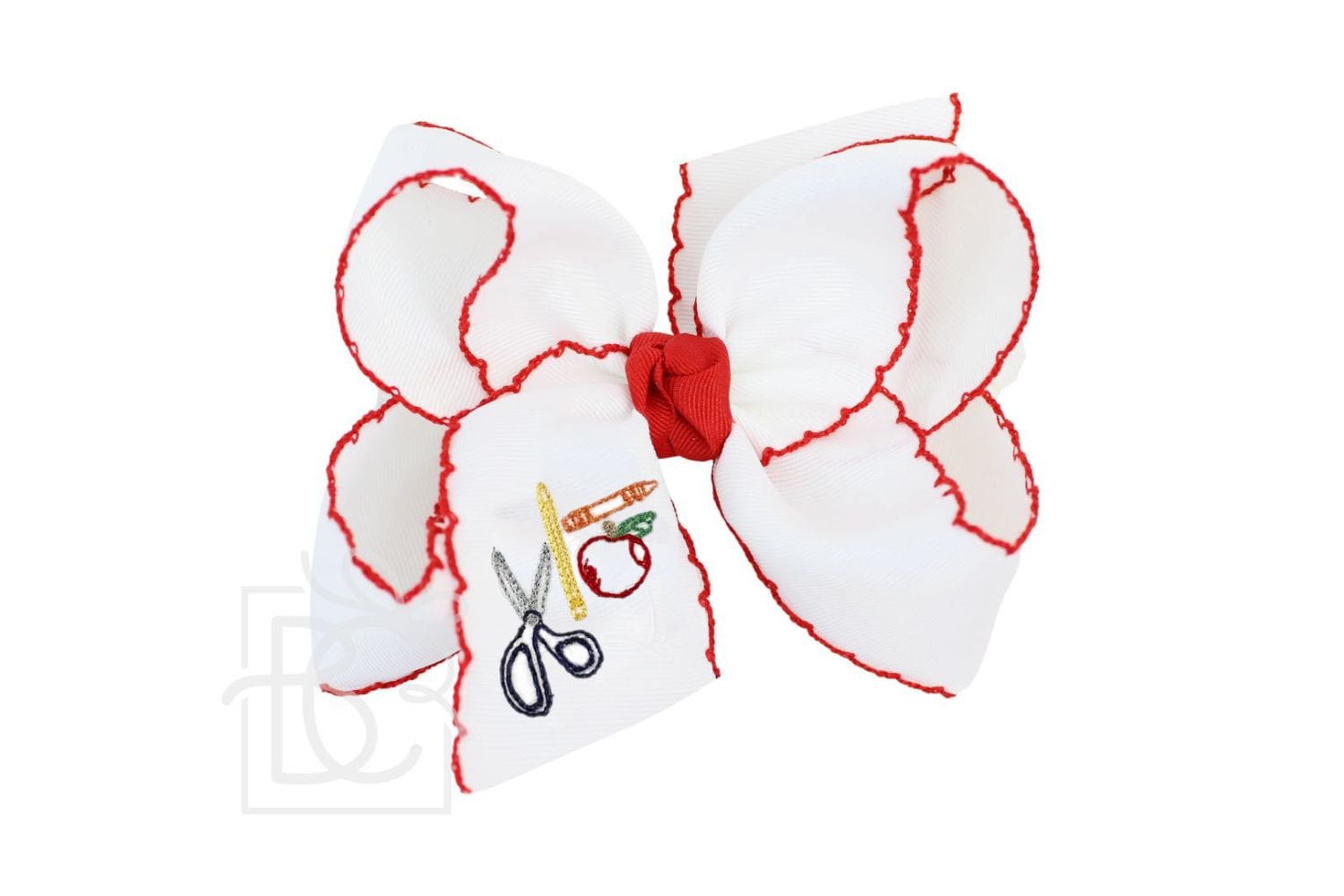 Beyond Creations Beyond Creations Embroidered Crochet Edge Bow with School Collage - Little Miss Muffin Children & Home