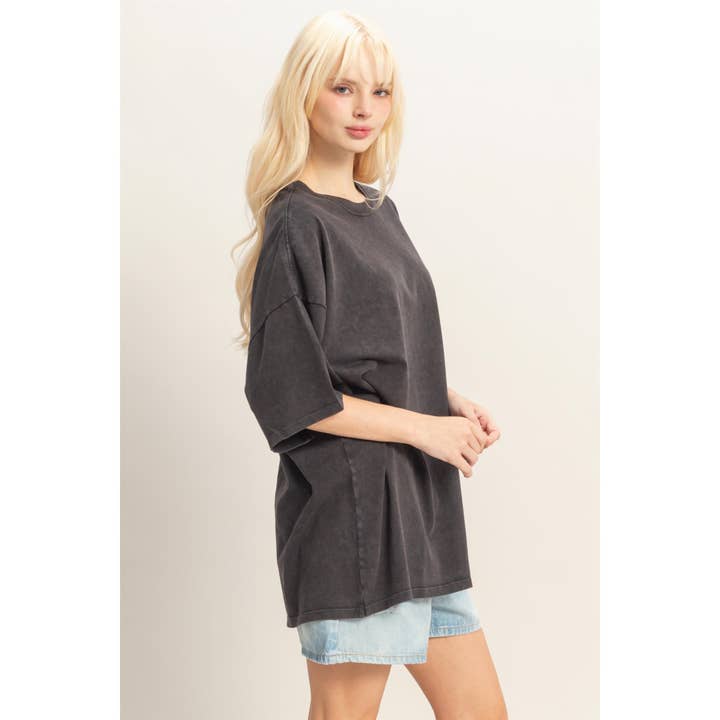 Double Zero Oversized Short Sleeve T-Shirt in Black - Little Miss Muffin Children & Home