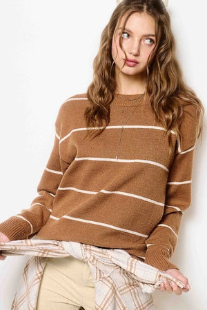 La Miel Loose Fit Striped Long Sleeve Sweater in Gucci