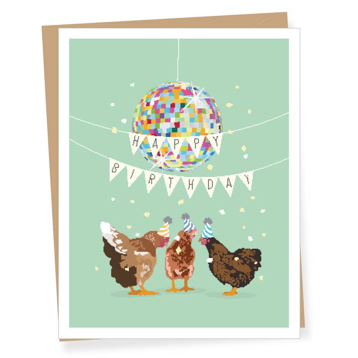 Apartment 2 Cards Party Chickens Birthday Greeting Card - Little Miss Muffin Children & Home