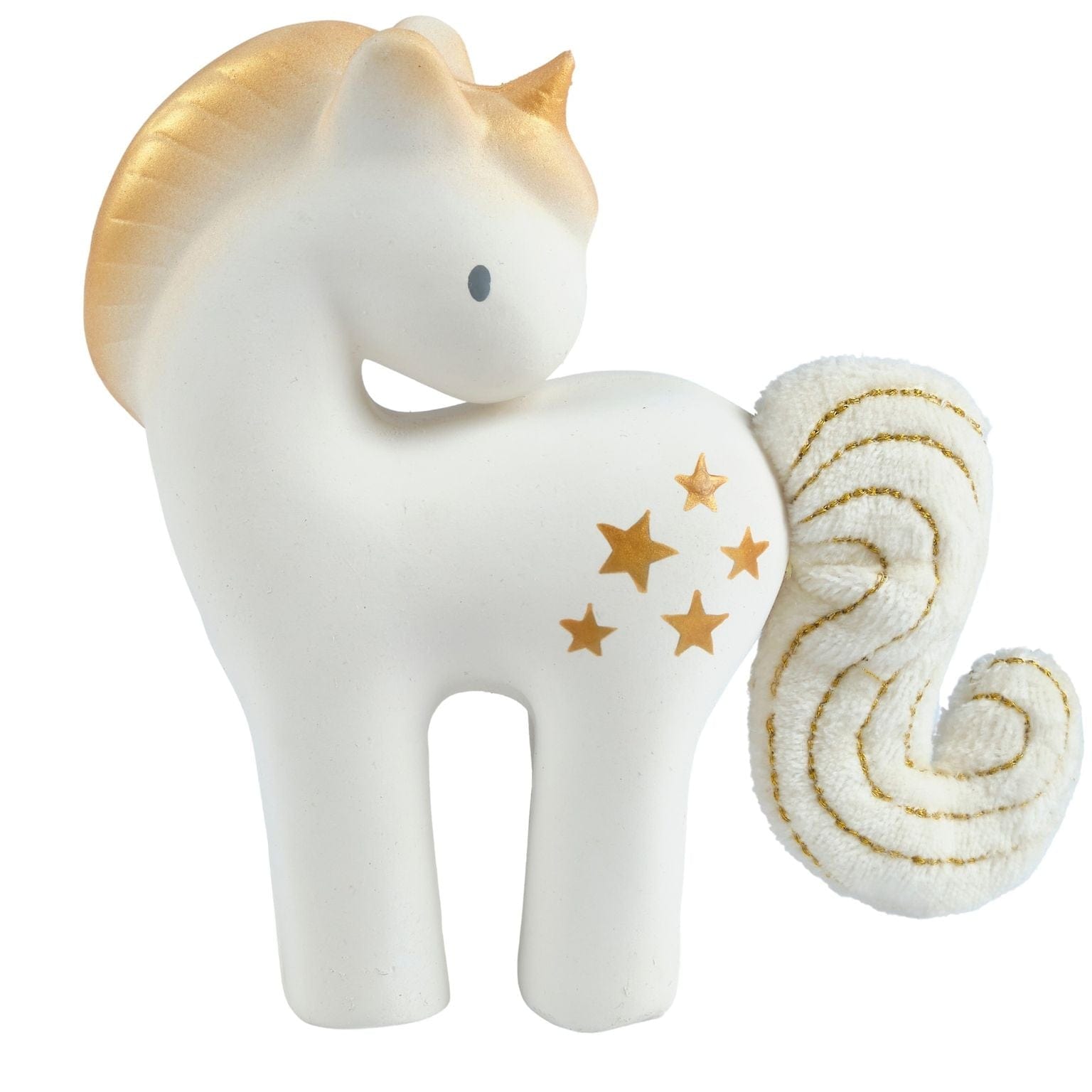 Tikiri Toys Tikiri Toys Shining Star Unicorn Natural Rubber Rattle with Crinkle Tail - Little Miss Muffin Children & Home