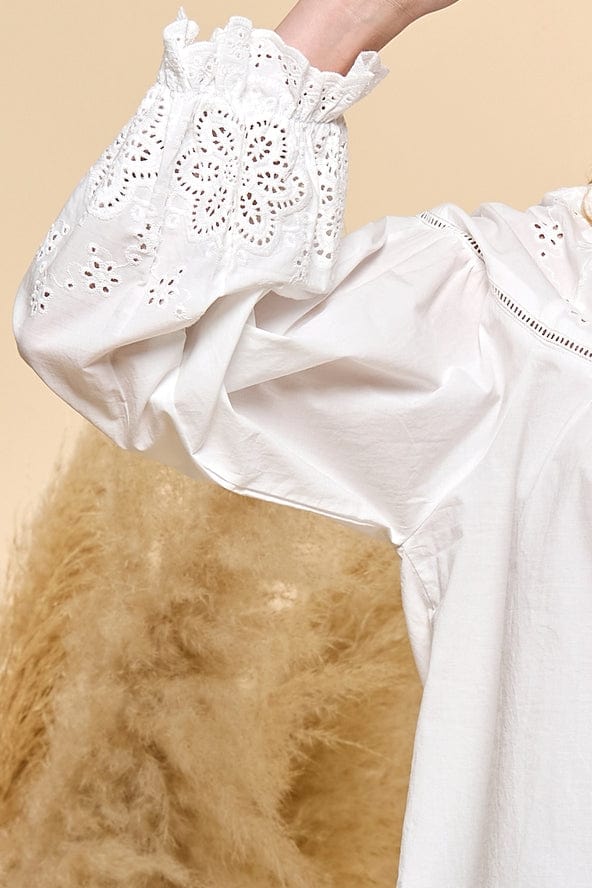 Cezele Cezele Eyelet Button Down Blouse - Little Miss Muffin Children & Home