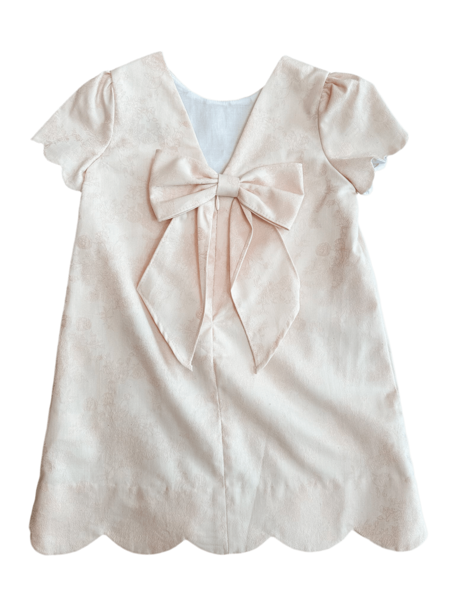 Casero & Associates Rose Scallops Jacquard V-Back Dress - Little Miss Muffin Children & Home