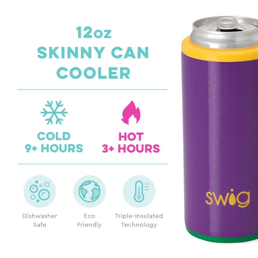 Swig Life Swig Life Pardi Gras Skinny Can Cooler (12oz) - Little Miss Muffin Children & Home