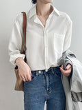 KooPros Long Sleeve Blouse in White