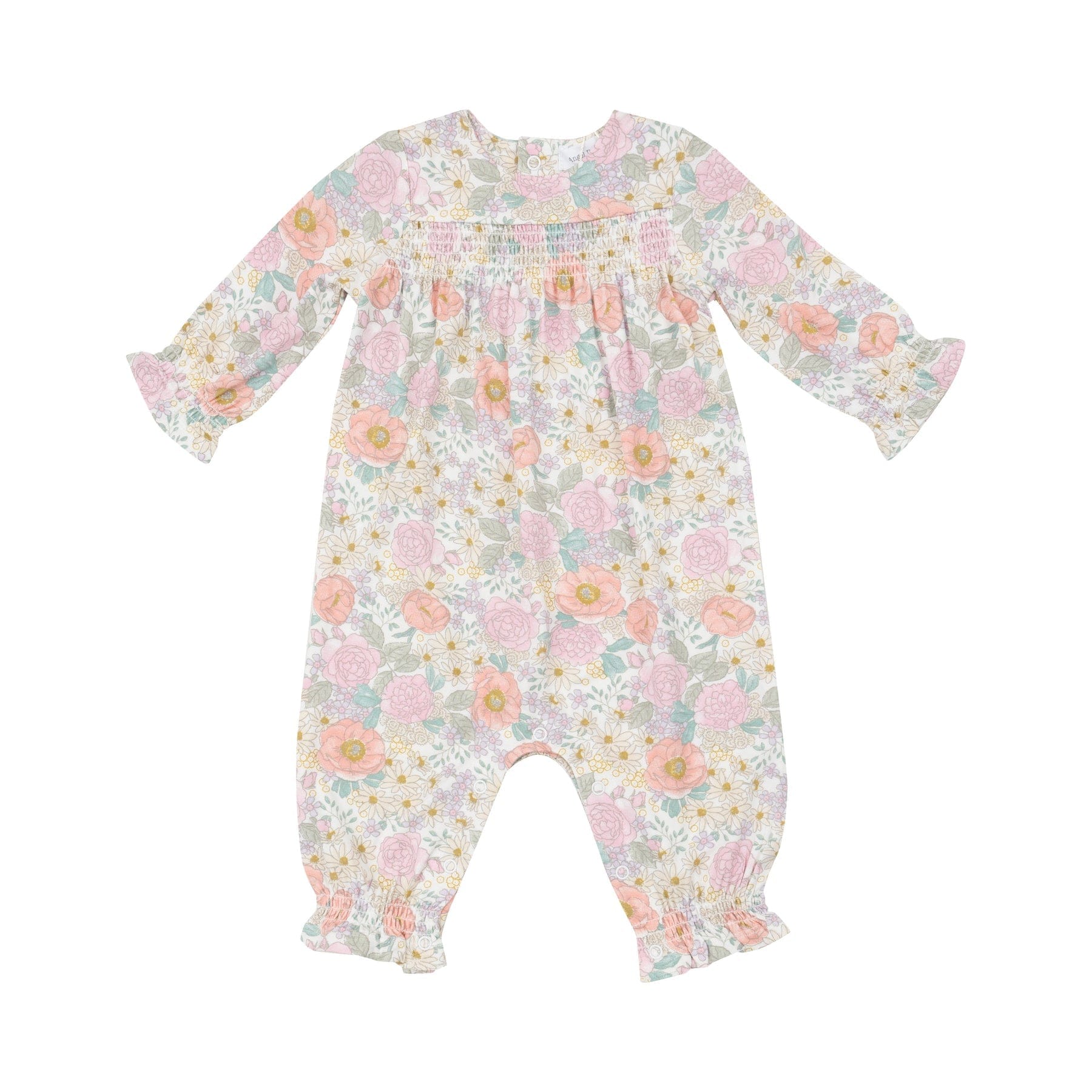 Angel Dear Angel Dear Peonies and Roses Smocked Romper - Little Miss Muffin Children & Home