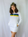 Mardi Gras Creations White Chest Stripe Junior Dress - Little Miss Muffin Children & Home
