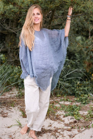 Vikolino Vikolino Linen Sheer Gauze Poncho - Little Miss Muffin Children & Home