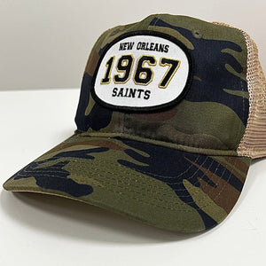 Whereable Art Whereable Art Saints Retro 1967 Camo Trucker Cap - Little Miss Muffin Children & Home