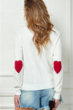 Cezele Heart Elbow Patch Knit Sweater