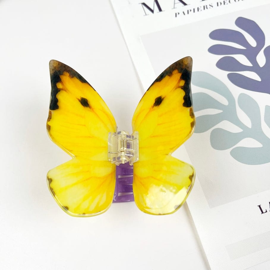 The Diva Soap The Diva Soap Acetate Large Butterfly Hair Clip Animal Claw Clip in Yellow - Little Miss Muffin Children & Home