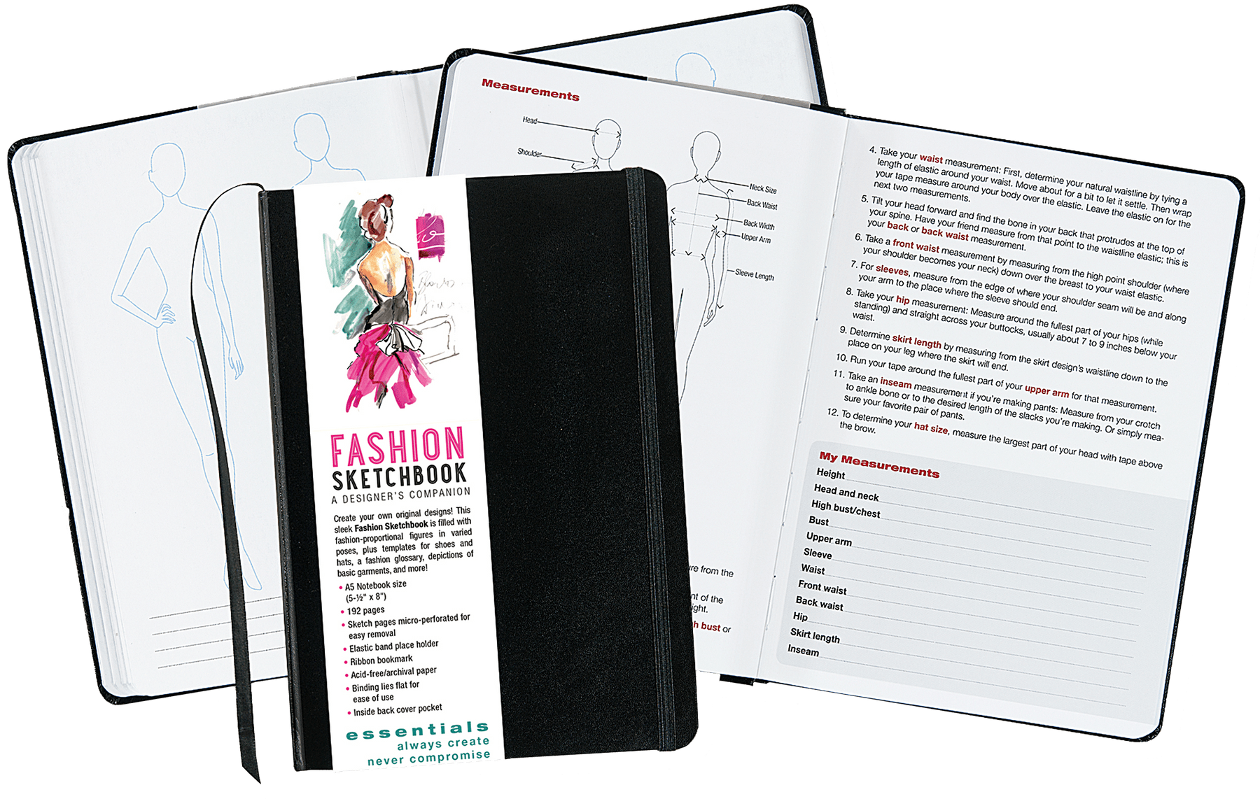 Peter Pauper Press Peter Pauper Press Essentials Fashion Sketchbook: A Designer's Companion - Little Miss Muffin Children & Home