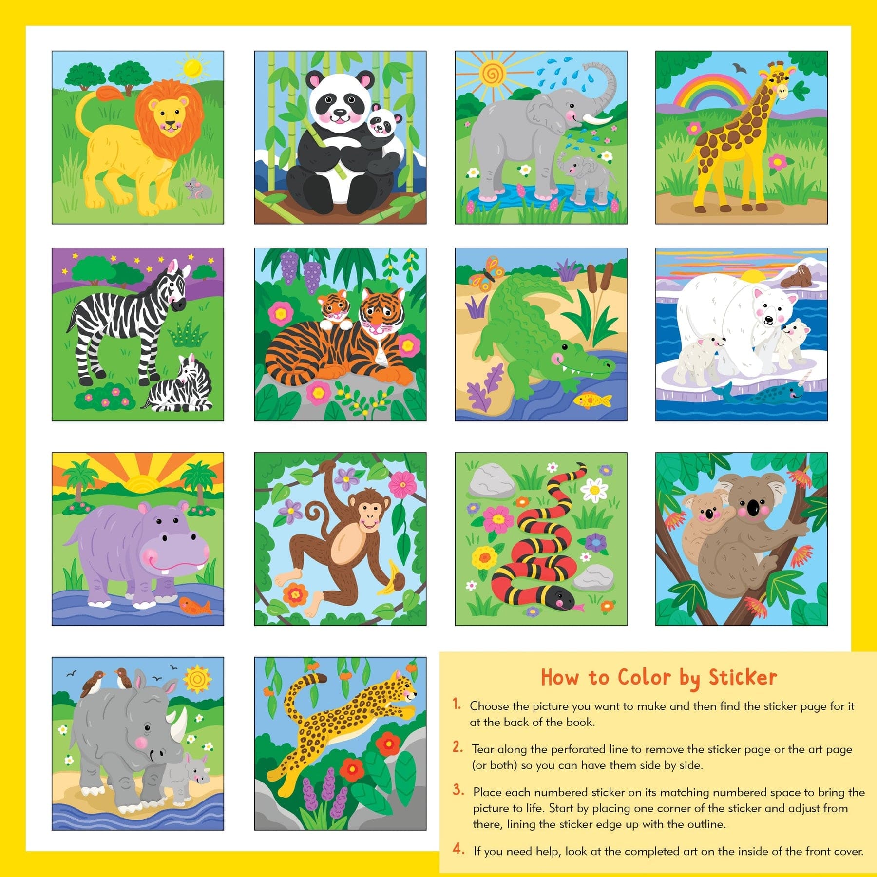 Peter Pauper Press Peter Pauper Press My First Color-by-Sticker Book - Wild Animals - Little Miss Muffin Children & Home