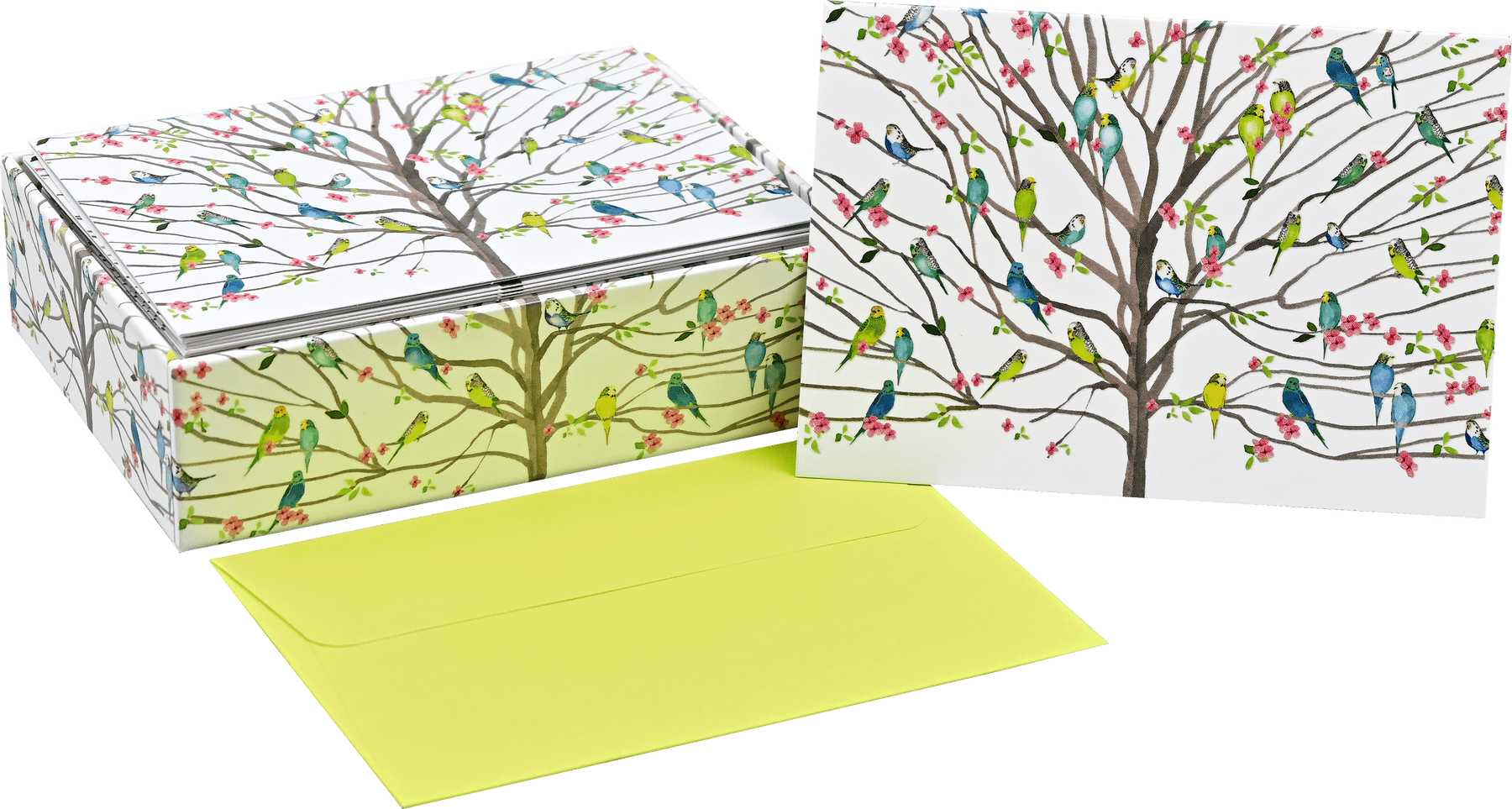 Peter Pauper Press Peter Pauper Press Tree of Budgies Note Cards - Little Miss Muffin Children & Home
