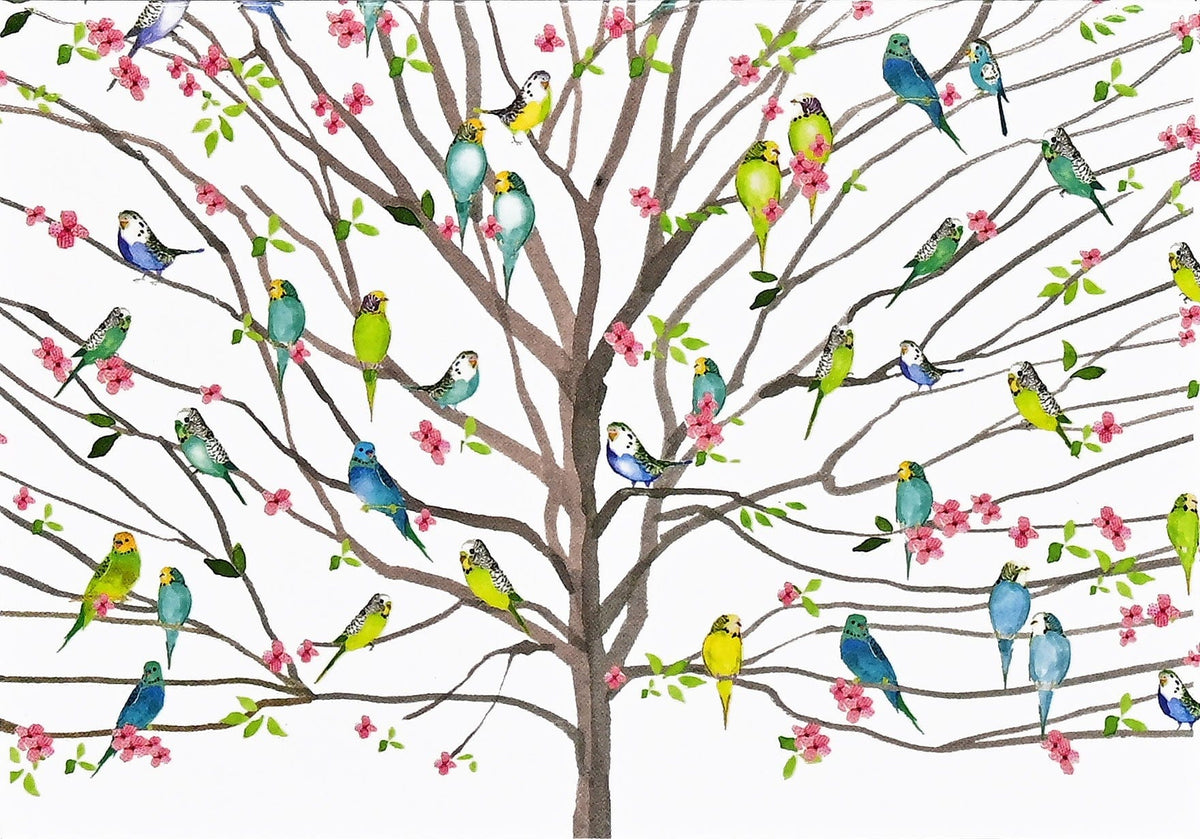 Peter Pauper Press Peter Pauper Press Tree of Budgies Note Cards - Little Miss Muffin Children & Home