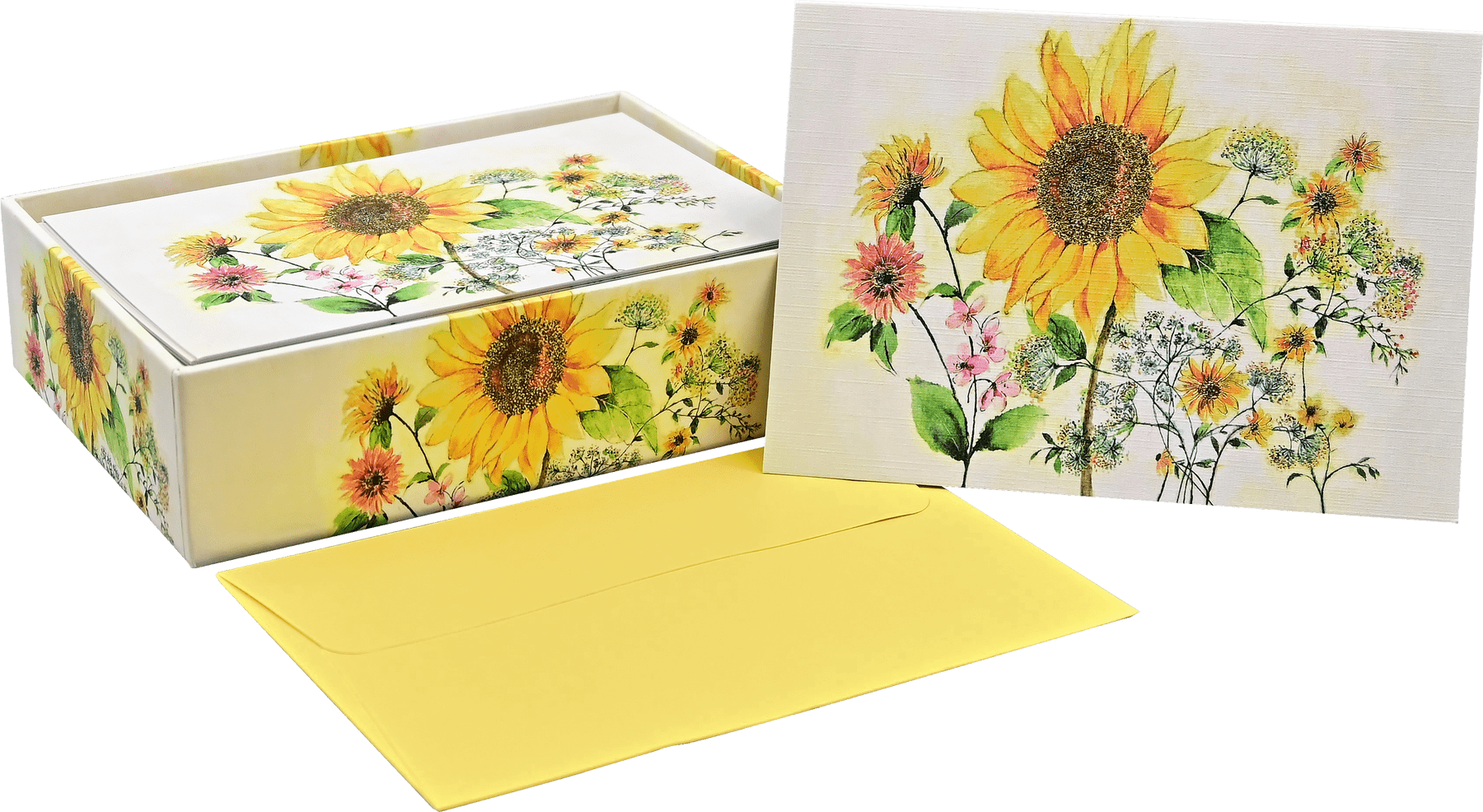 Peter Pauper Press Peter Pauper Press Watercolor Sunflower Note Cards - Little Miss Muffin Children & Home