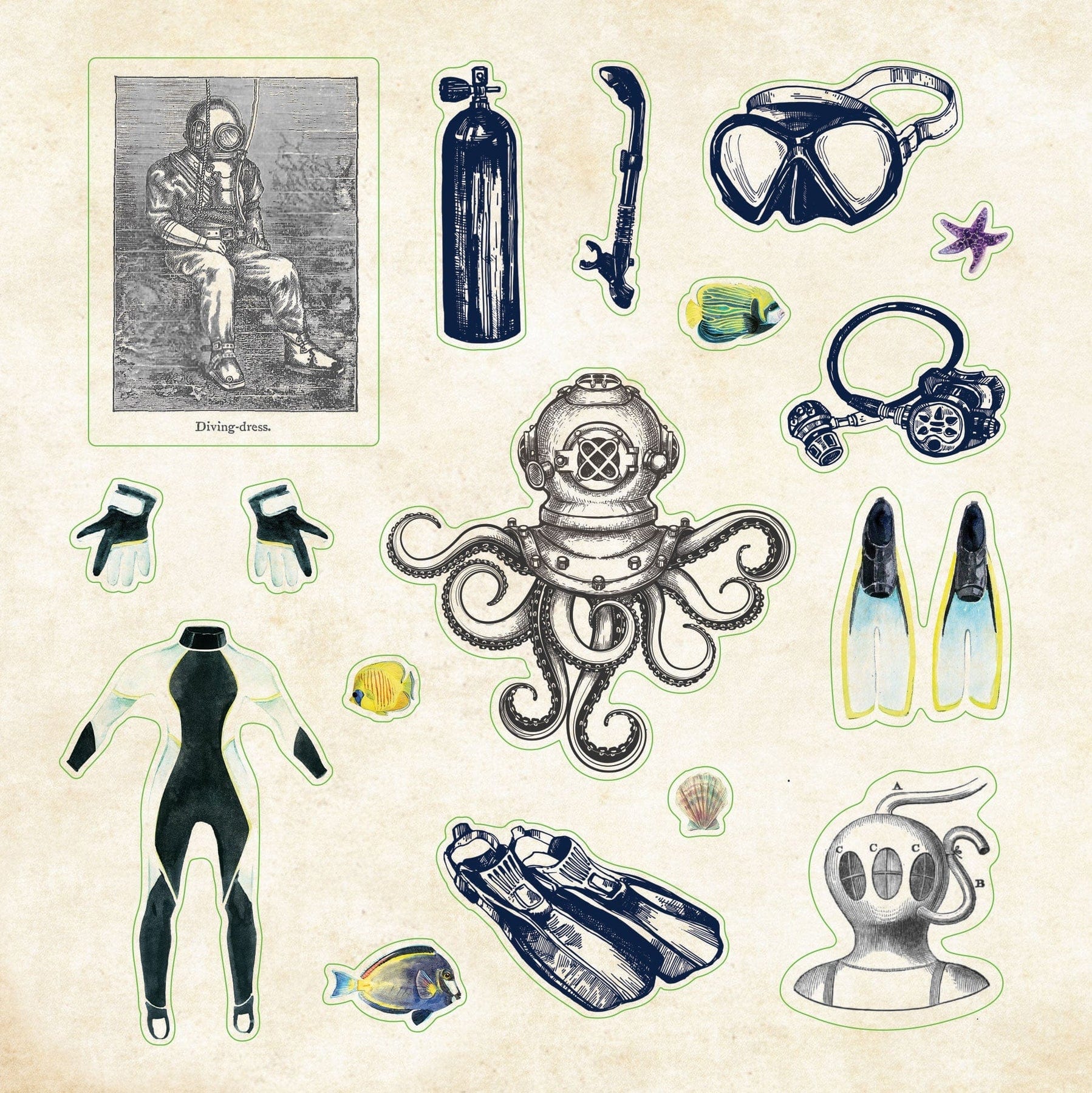 Peter Pauper Press Peter Pauper Press Poseidon's Kingdom Sticker Book - Little Miss Muffin Children & Home