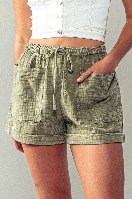 Urban Daizy Urban Daizy Mineral Washed Gauze Shorts - Little Miss Muffin Children & Home