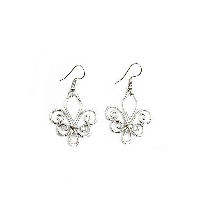 Anju Jewelry Silver Plated Earrings - Smaller Size Fleur-De-Lis - Little Miss Muffin Children & Home