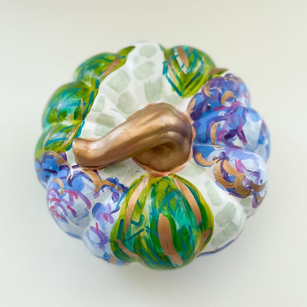 Blue Hydrangea Floral Pumpkin