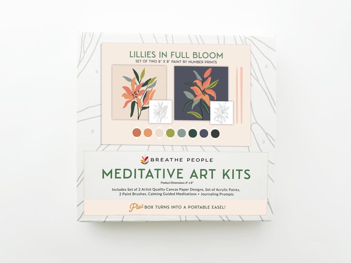 Breathe People Breathe People Lillies in Bloom Meditative Art Paint by Numbers Kit + Easel - Little Miss Muffin Children & Home